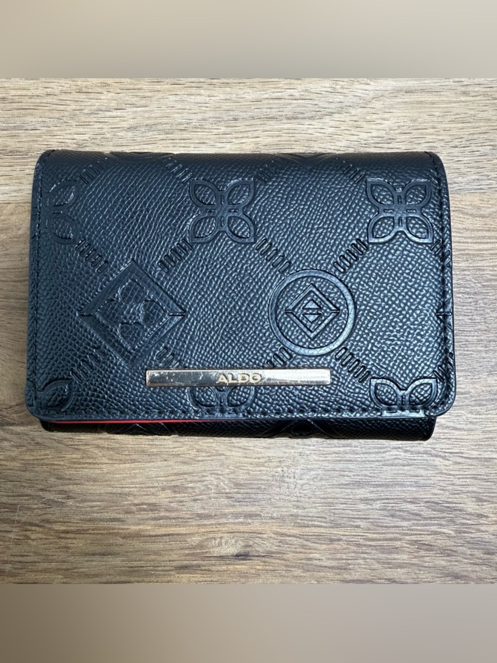 Aldo Iconipouch Black Red Wallet